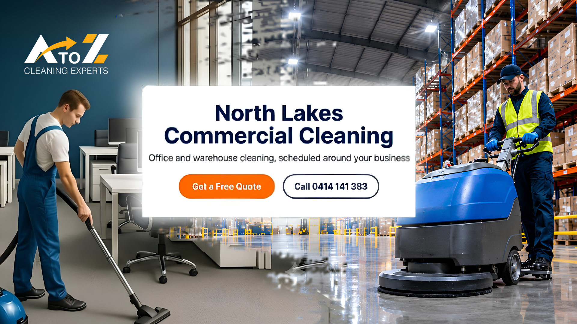 Commercial cleaner servicing an office in North Lakes